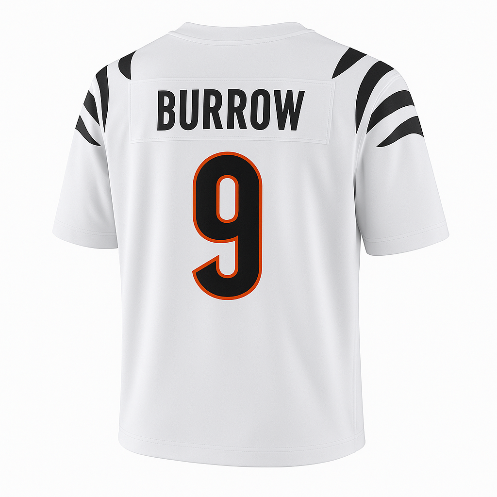 Cincinnati Bengals Burrow #9 Away Game Jersey (White)